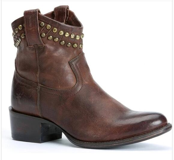 Frye Shoes - Frye Diana Cut Stud Short Boots Booties Western Cowgirl brown sz 8